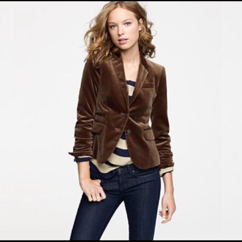 J. Crew brown velvet school boy blazer jacket